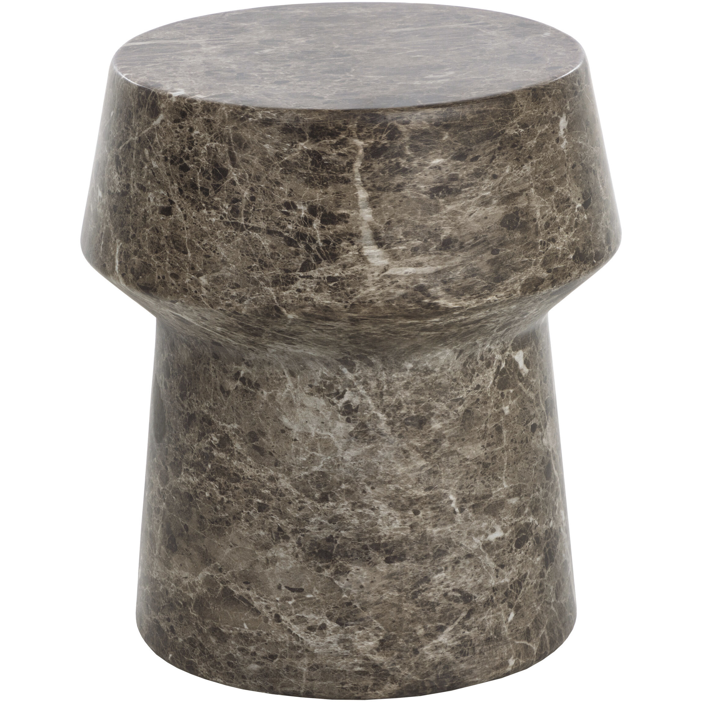 Brie 20 X 18.5 inch Marble Look / Dark Emperador Outdoor End Table